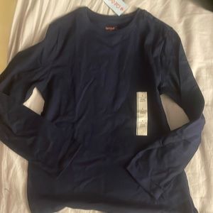 2 Large boys youth blue long sleeve tee shirt